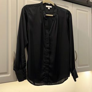 Black V-neck Blouse